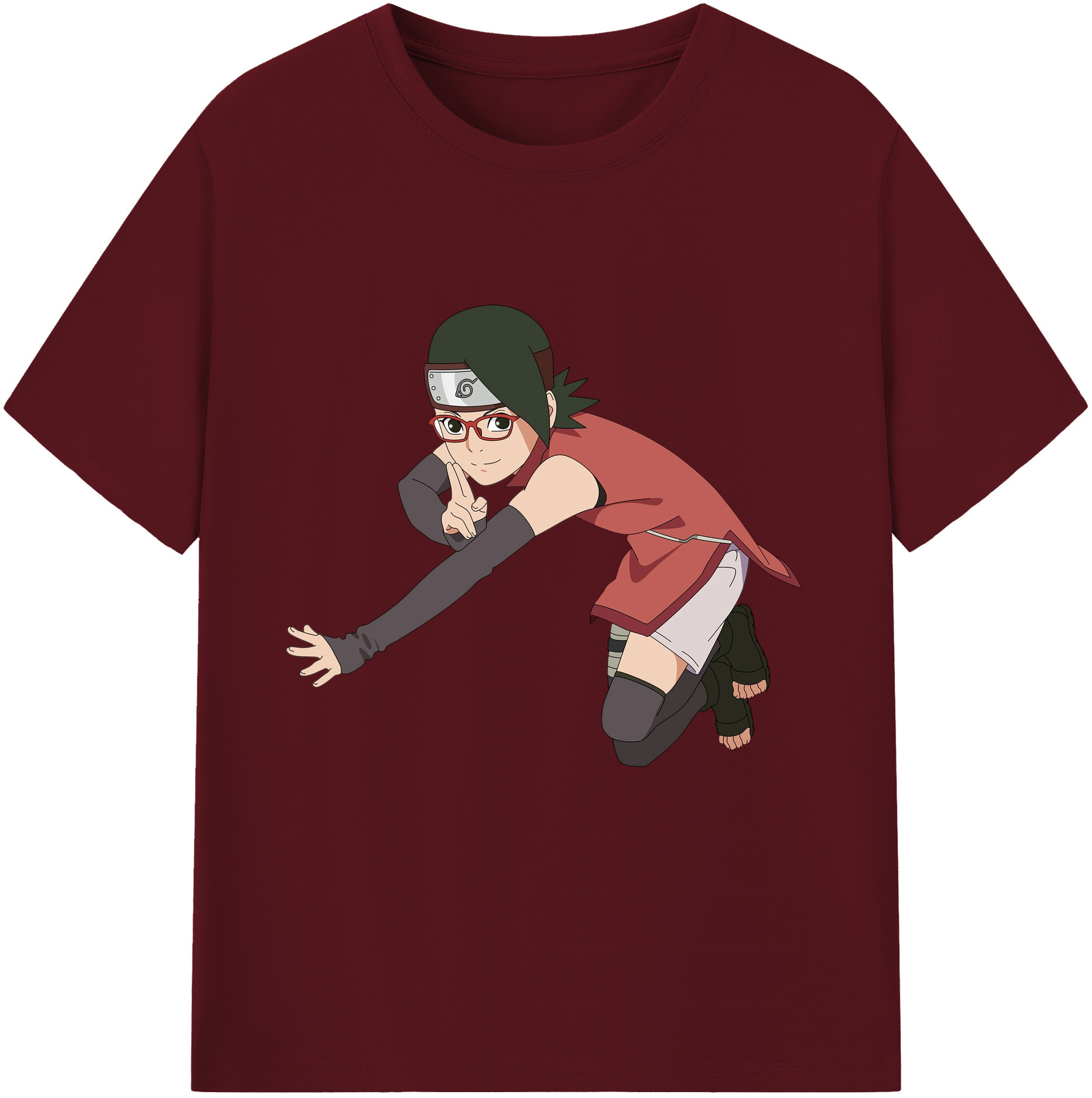 （画像用） NARUTO -ナルト- うちは サラダ Uchiha Sarada 綿100％半袖Tシャツ（フロントプリント）